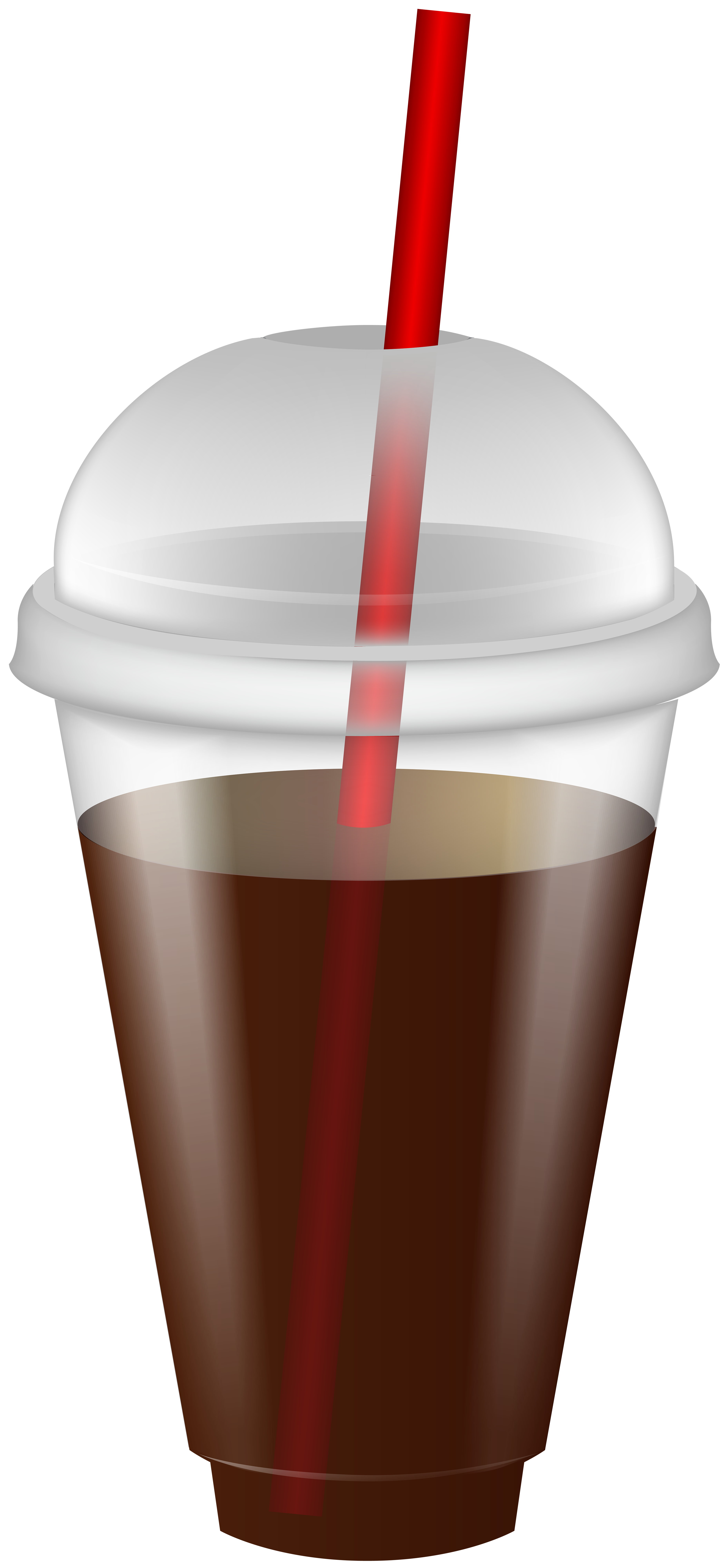 Drink in Plastic Cup with Straw PNG Clip Art Image.
