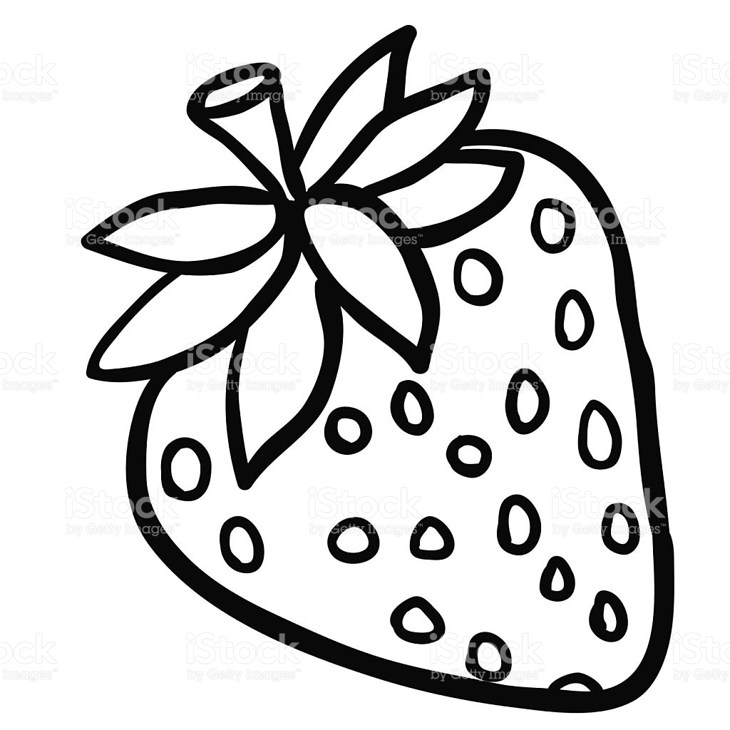 Black And White Clipart Of Strawberry.