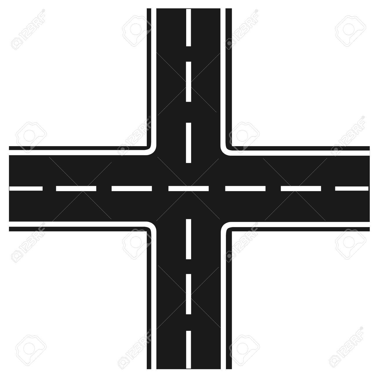 Road clipart intersection.
