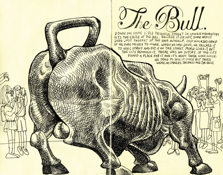 Charging Bull Drawing.