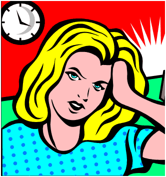 stressed woman clipart.