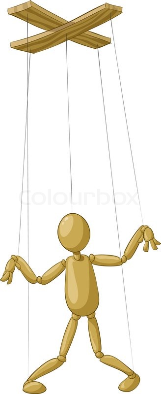 Clip art puppet on a string.