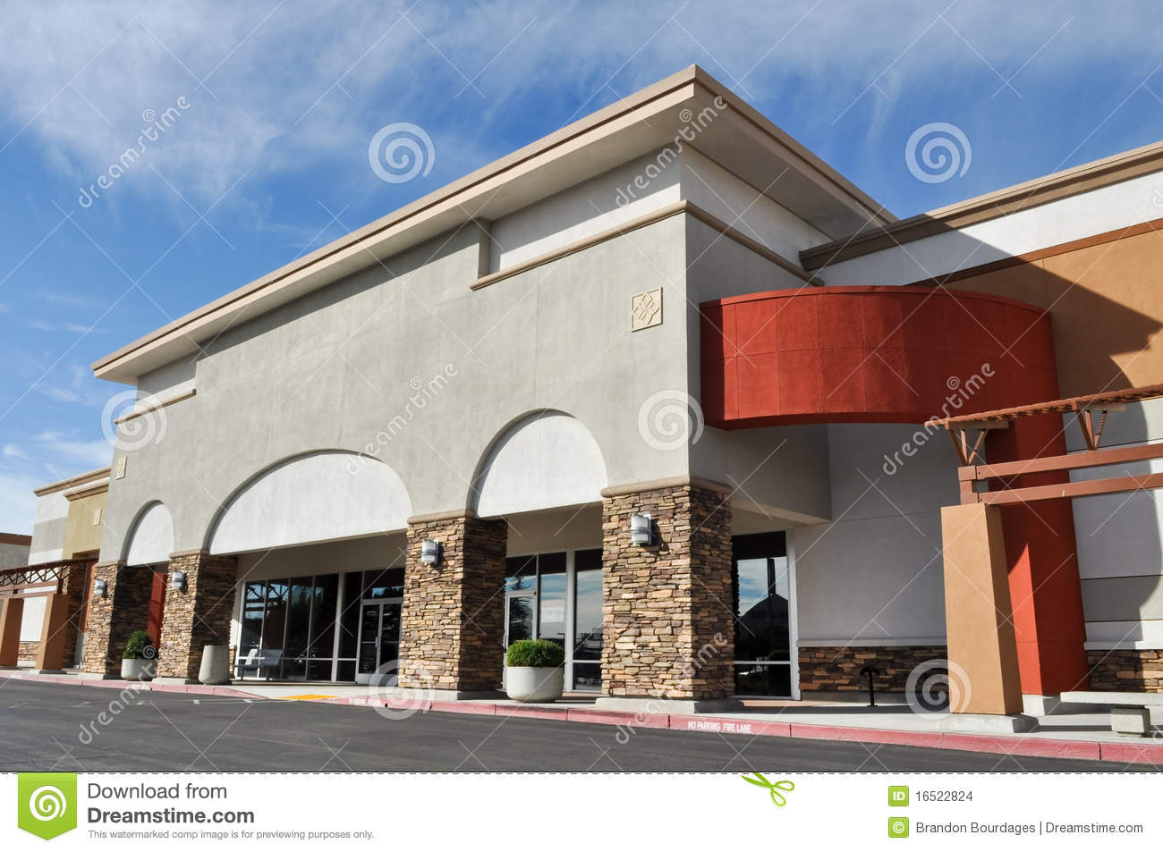 Retail Strip Center Royalty Free Stock Images.