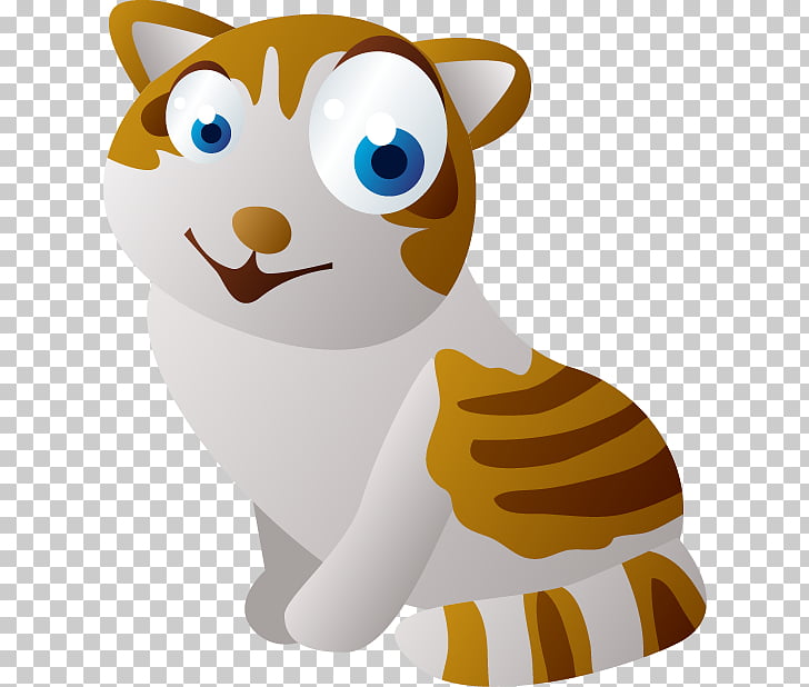 Cat Cartoon Sticker Animation, Big eyes yellow striped.