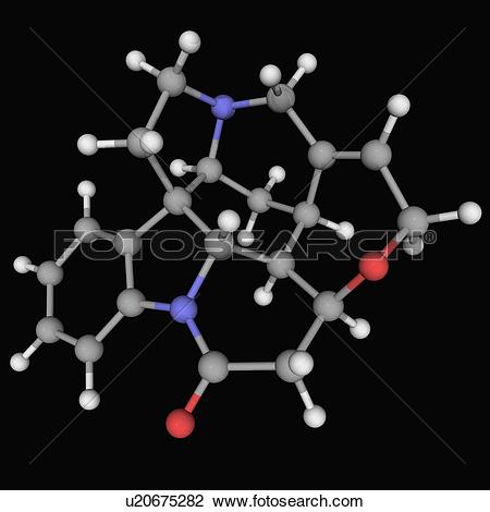 Clip Art of Strychnine molecule u20675282.
