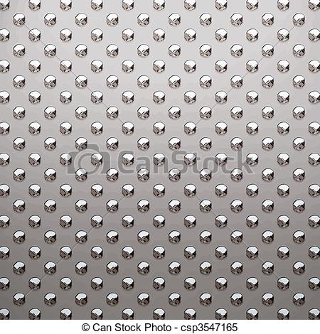 Clipart Vector of silver studded metal plate.