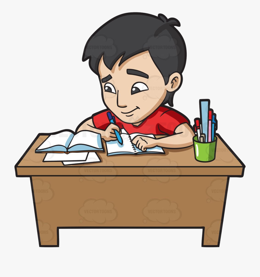 student doing assignment clipart
