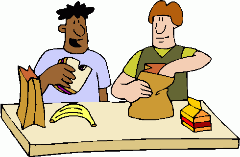 Student eating lunch clipart.