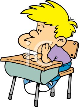 Student Sitting At Desk Clipart.