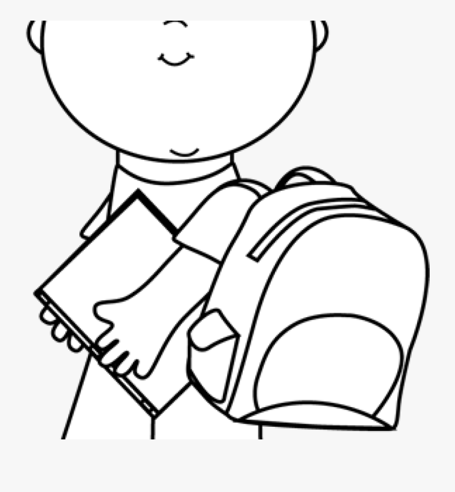 Child Clipart Black And White Black And White Boy Carrying.