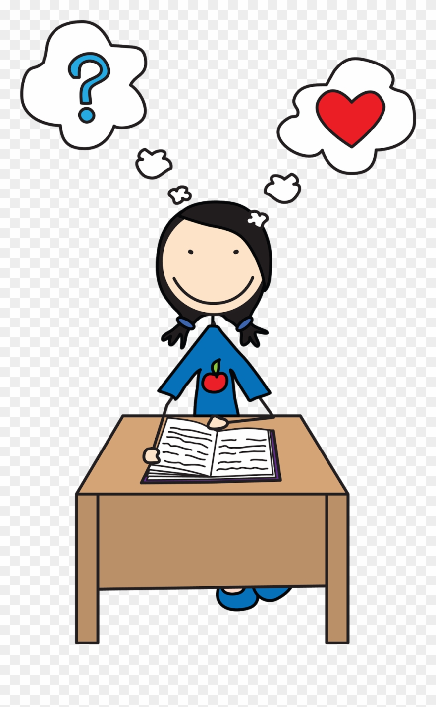 Students Reading Girl Student Clipart.