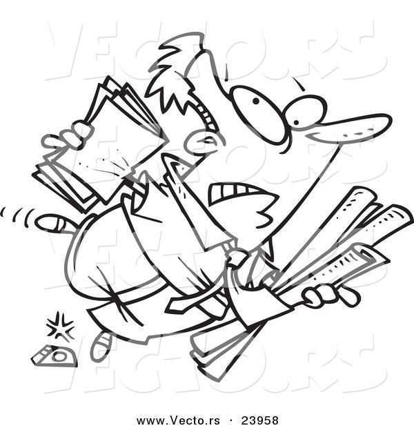 Vector of a Cartoon Clumsy Businessman Stumbling.