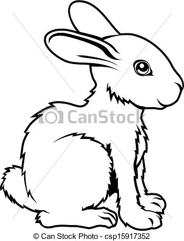 Clipart Vector of Stylised rabbit illustration.