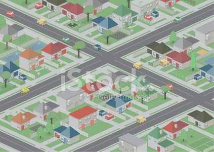 Suburbia Clipart Image.