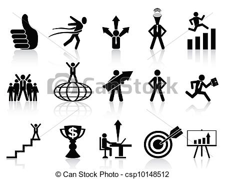 Vector Clip Art of successful business icons set.