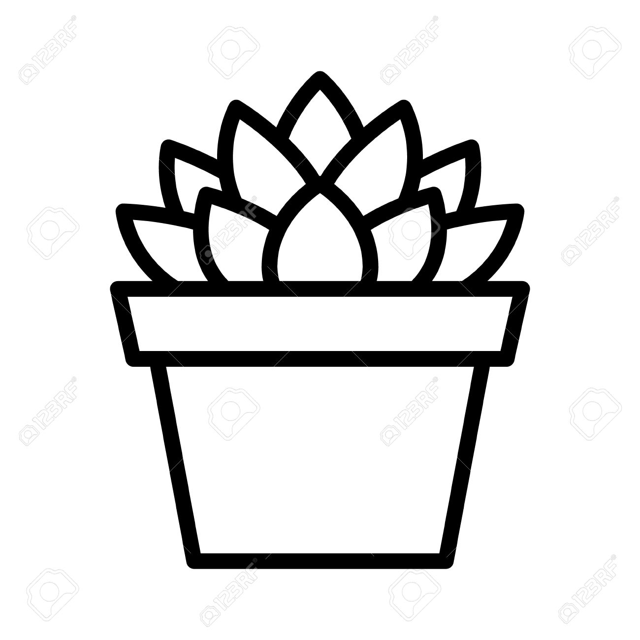 SUCCULENT CLIPART BLACK AND WHITE - 68px Image #6