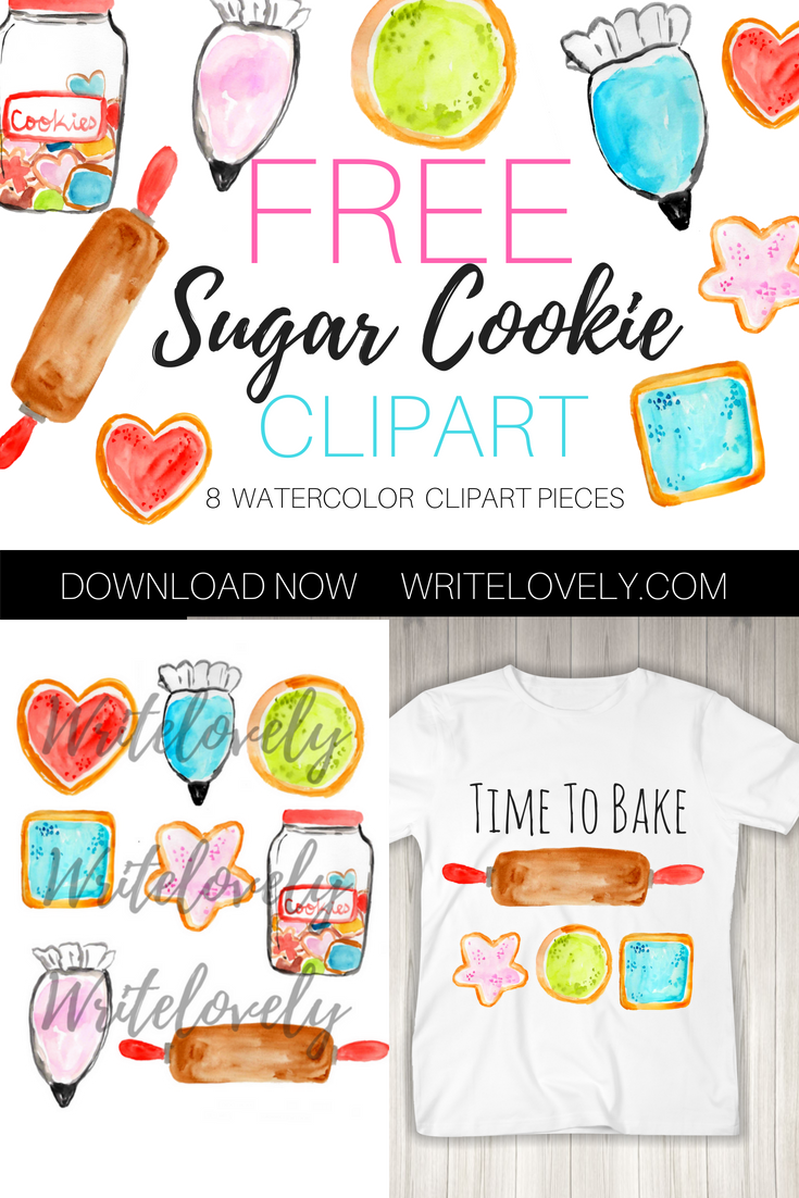 FREE Sugar Cookie Watercolor Clipart Set — Writelovely.