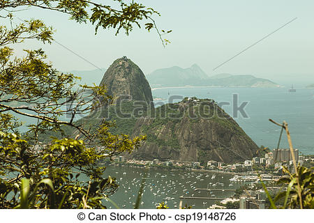 Stock Photo of Sugar Loaf Mountain from Corcovado.