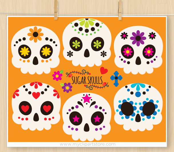 Sugar Skulls Clipart.