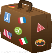 World Traveller\'s Suitcase emoticon.