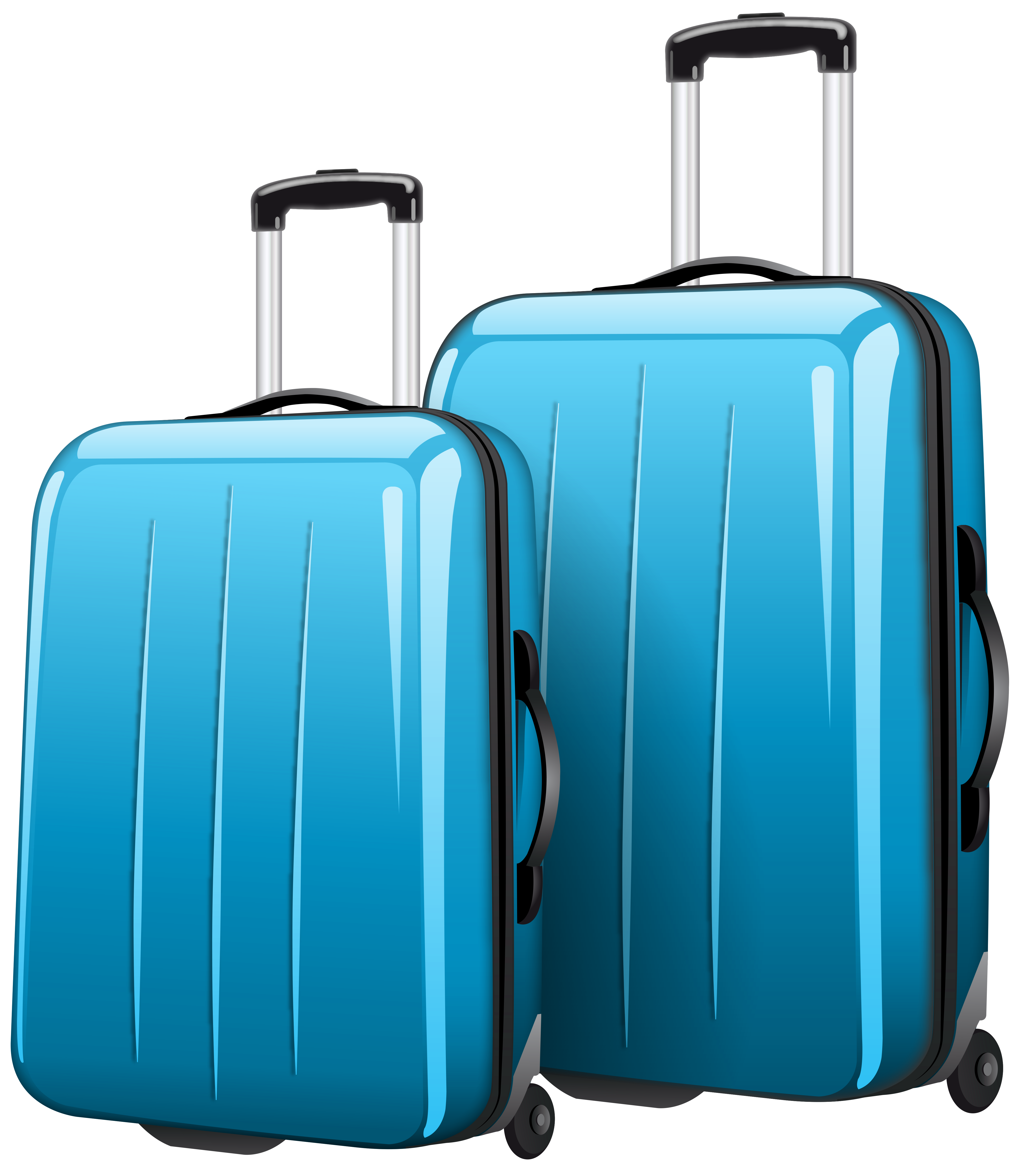 Two Blue Travel Bags PNG Clipart Picture.