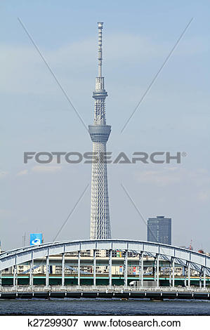 Picture of Tokyo skytree and Sumida river in Tokyo, Japan.