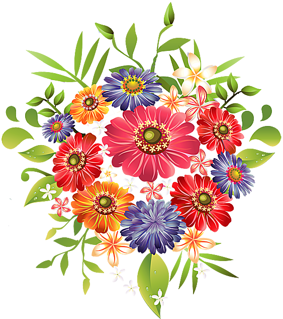 A Bouquet of Summer Flowers Clip Art.