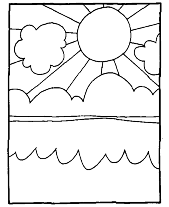Sun And Clouds Coloring Pages.
