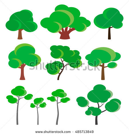 Tree Set Vector Stock Vector 163671797.