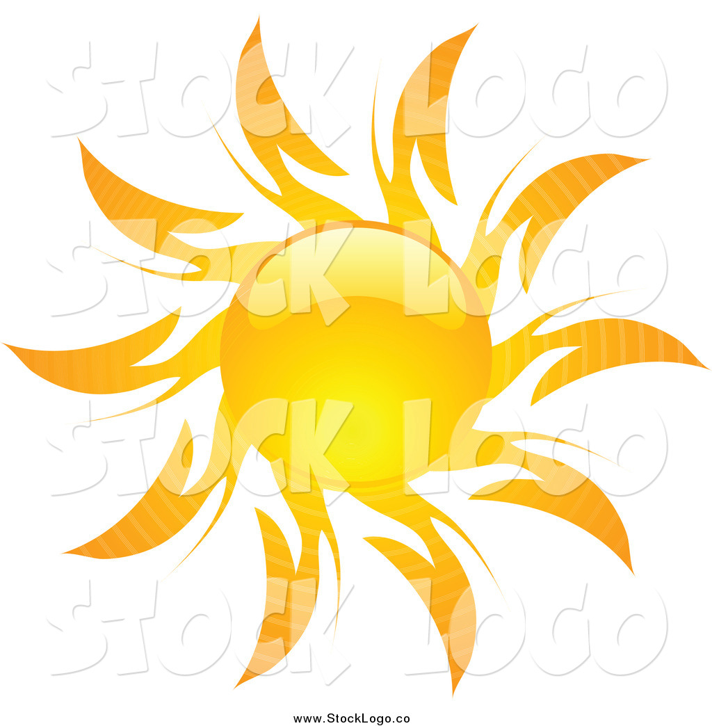 Vector Clipart of a Shiny Hot Summer Sun Logo by KJ Pargeter.