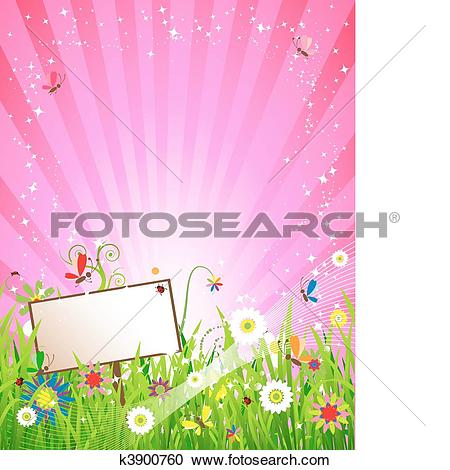 Clipart of Summer meadow beautiful k3900760.