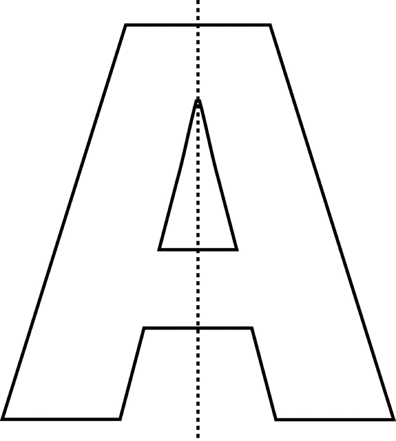Vertical Line of Symmetry, Letter A With.