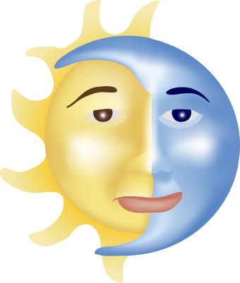 Sun and Moon clip art.