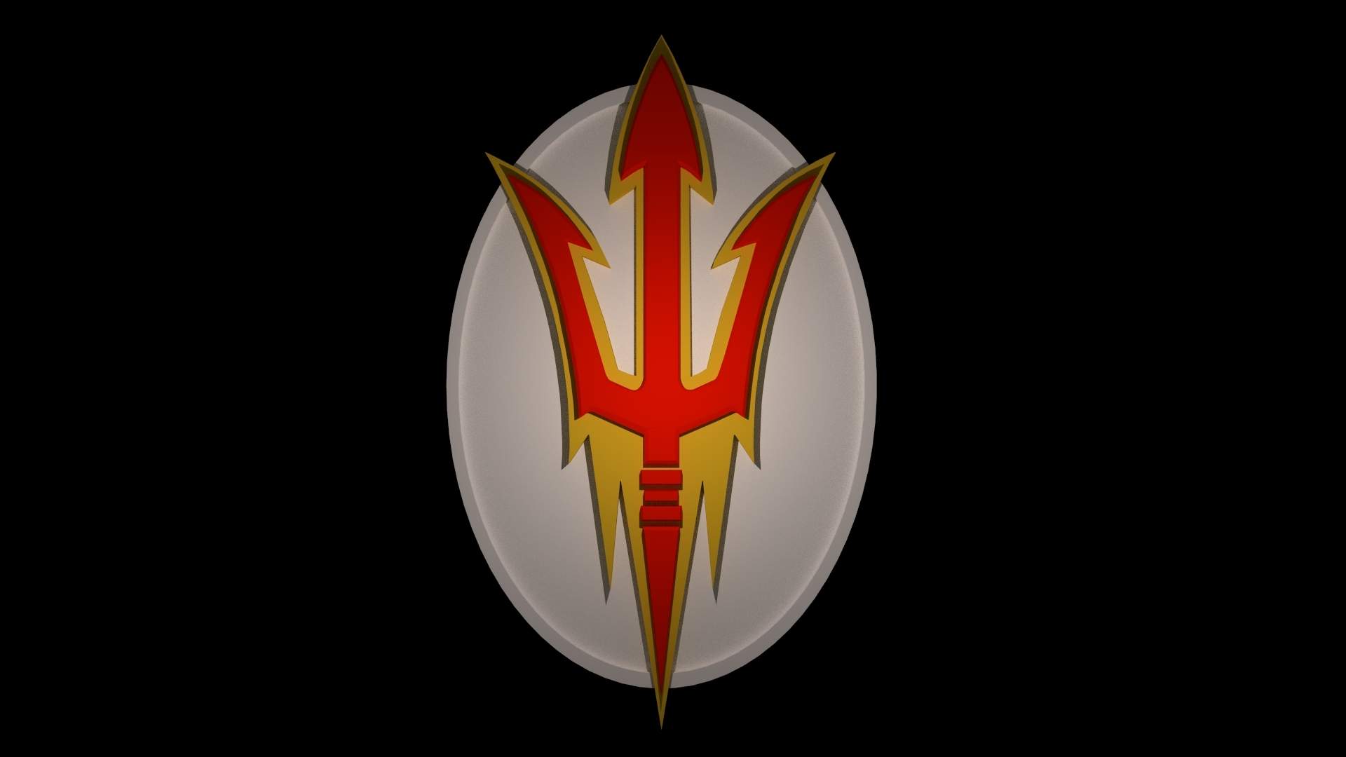Arizona Sun Devils Oval Logo Print Ready 3D Model.