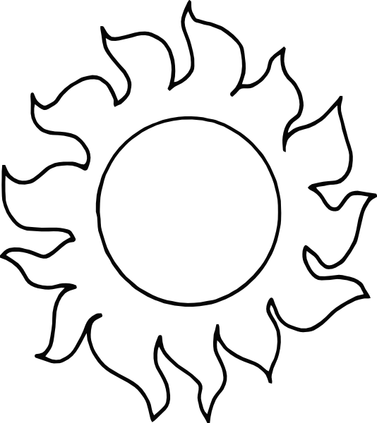 Sun Clipart Black And White.