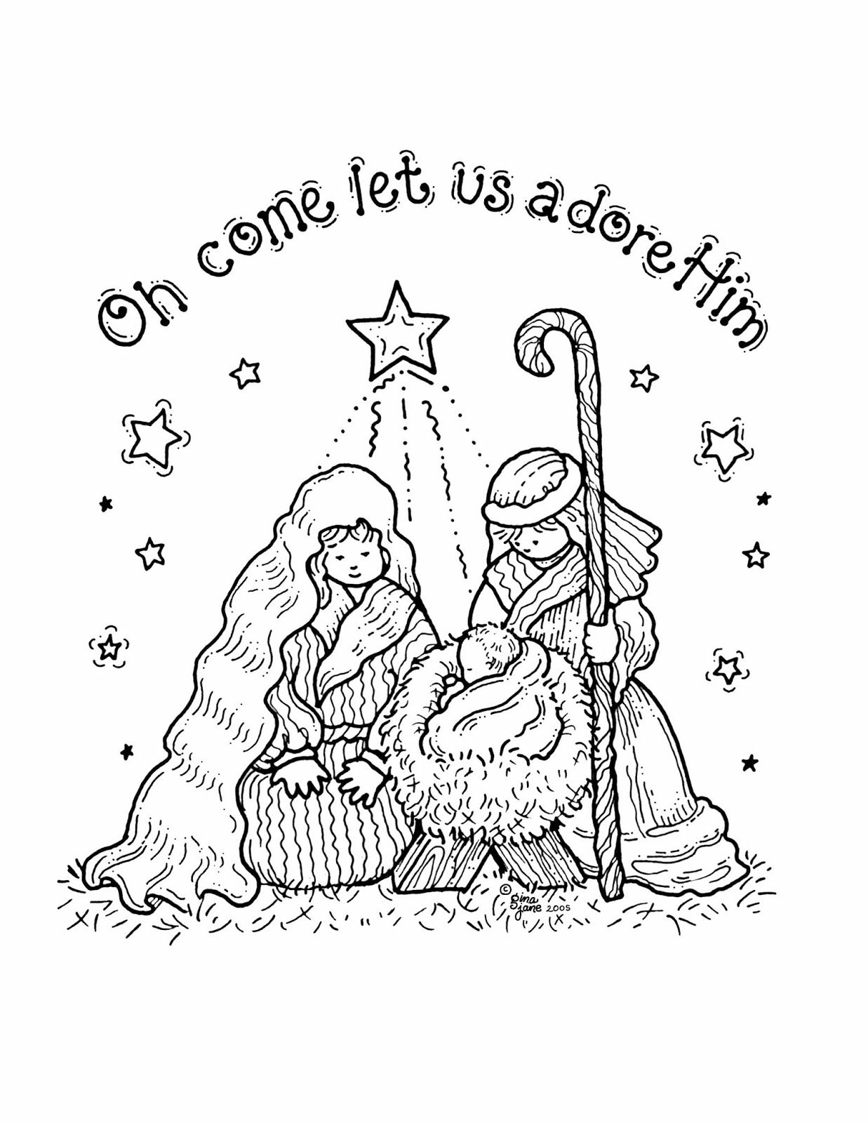Free Printable Nativity Coloring Pages for Kids.