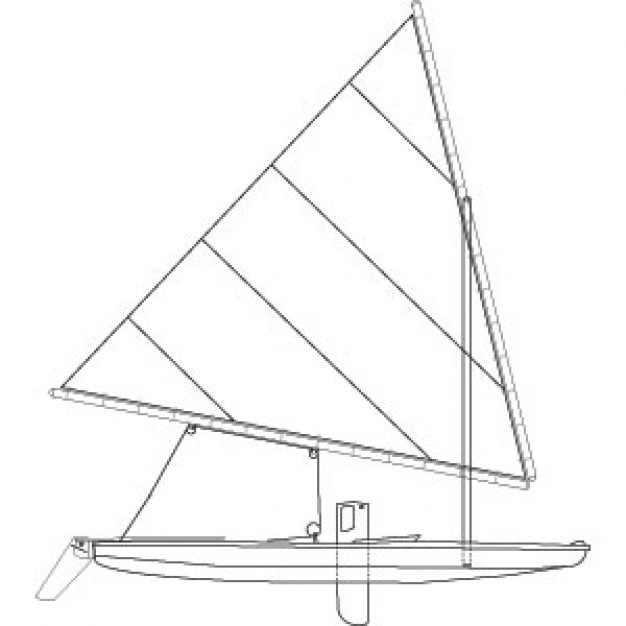 Sunfish sailboat Vector.