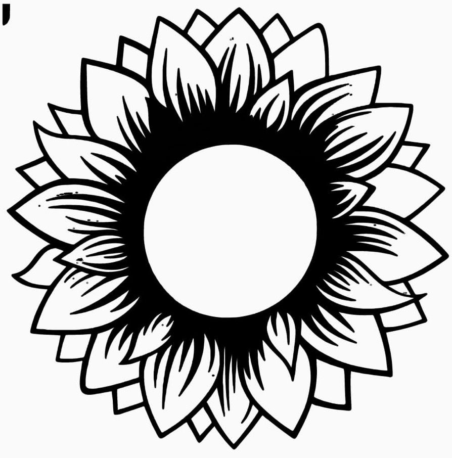 Sunflower Silhouette Vector Design