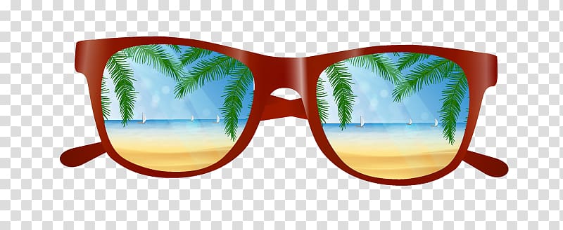 Red framed sunglasses , Beach Computer file, Sunglasses.