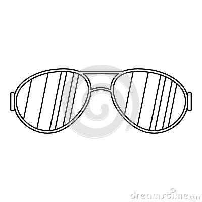 Glasses Icon, Outline Style Stock Vector.