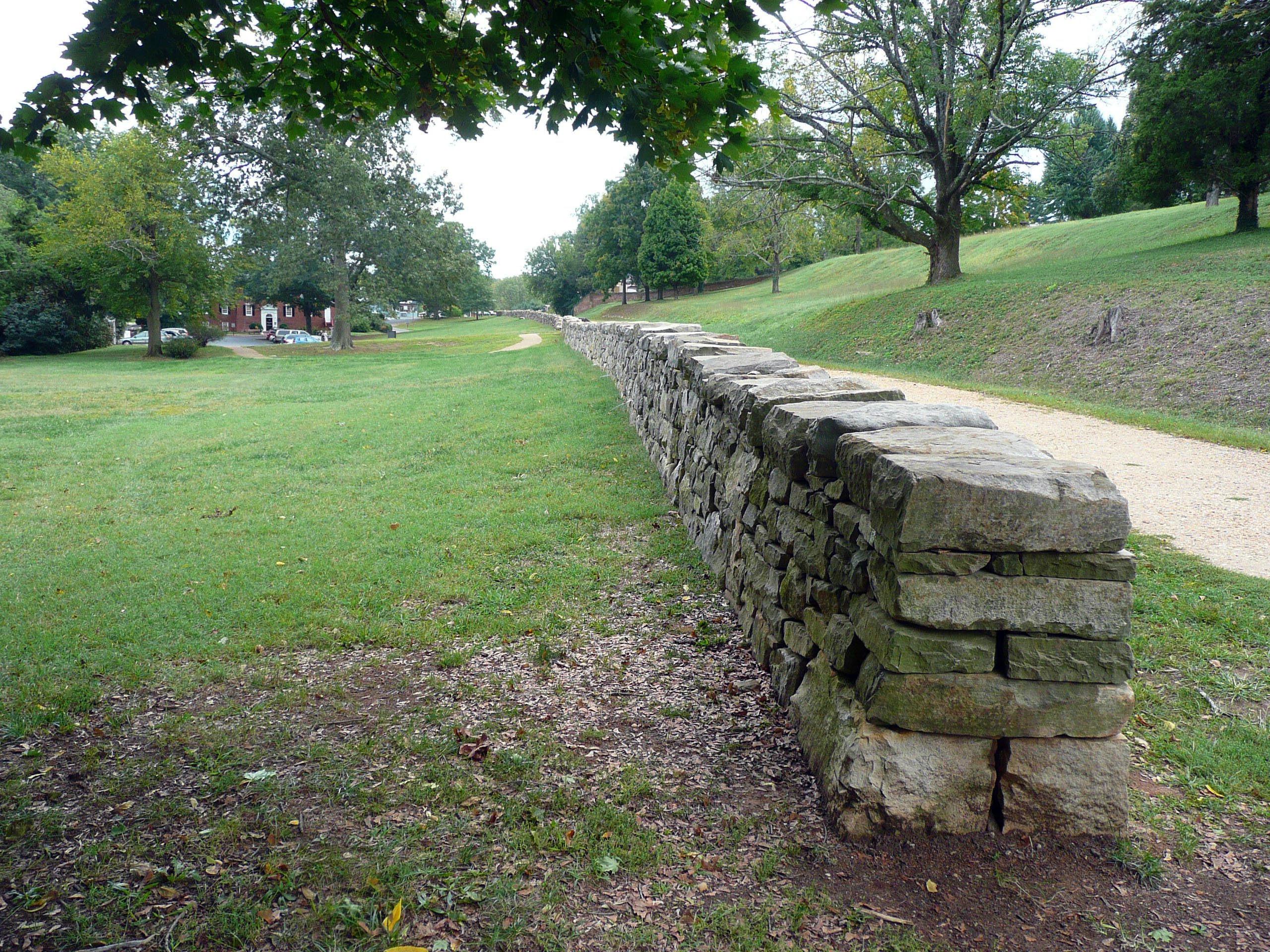 The sunken road at Marye's Heights at the battle of Fredericksburg.