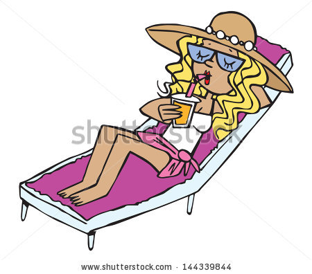 Beach Babe Holiday On Sun Lounger Stock Vector 144339844.