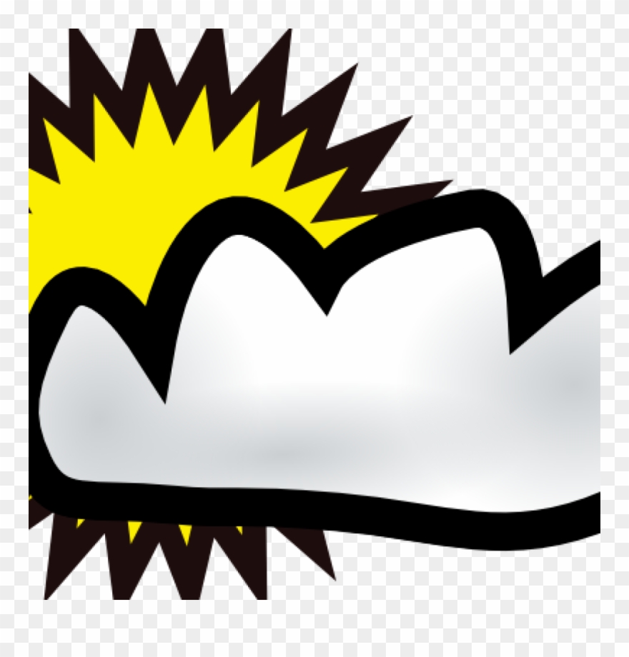 Cloudy Clipart Sunny Partly Weather Clip Art Free Vector.