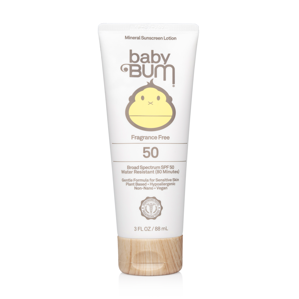 Baby Bum SPF 50 Mineral Sunscreen Lotion Fragrance Free.