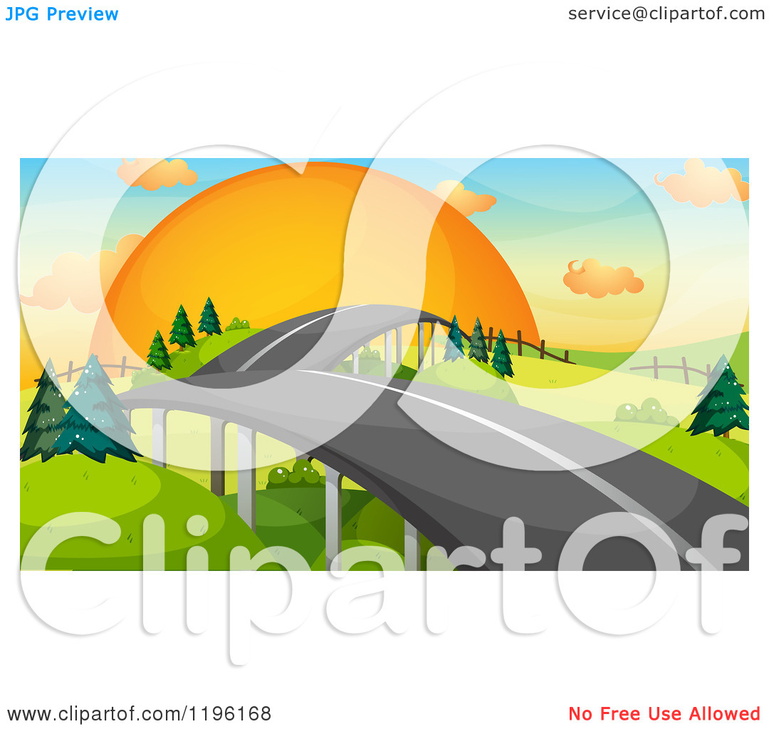 Sunset Road Clipart With No Watermark.
