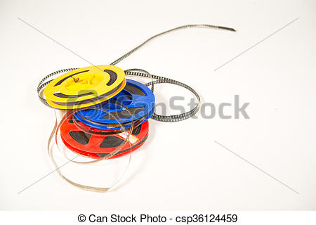 Stock Images of Super 8 film in two colored bobbins csp36124459.