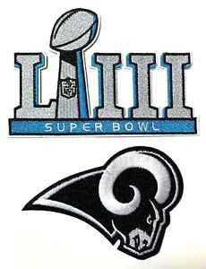 Details about NFL SUPER BOWL LIII 53 2019 JERSEY PATCH & RAMS LOGO #2 PATCH  SET OF 2 IRON ON.