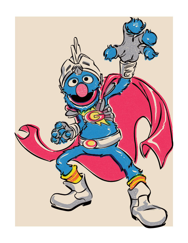 Sesame Street Super Grover Cartoon free image.