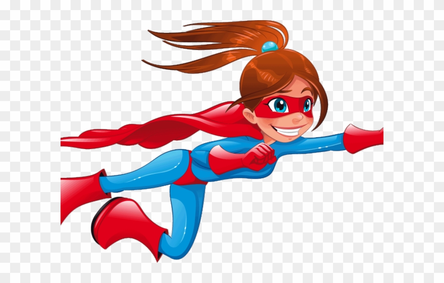 Batgirl Clipart Flying Superhero Girl.