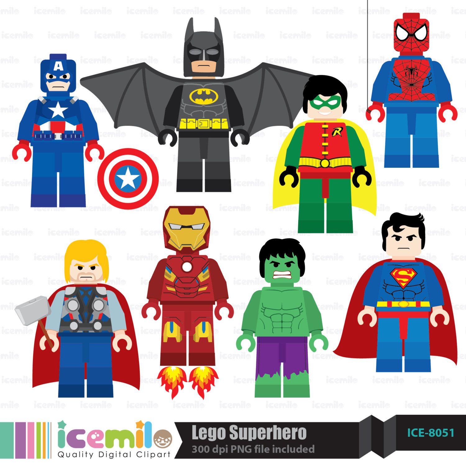 Lego Clip Art Free Lego Superhero Digital Clipart in 2019.